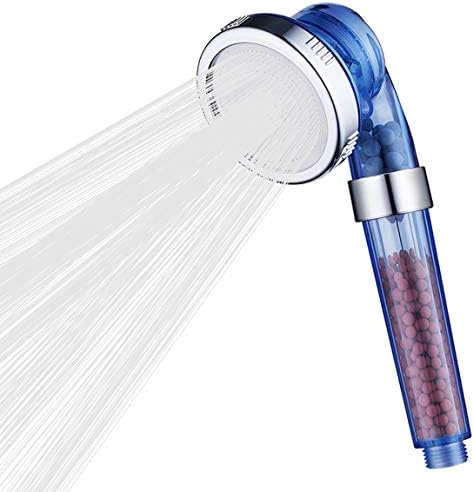 AKCOON Handheld Shower Head Ionic Stone Filtration, High Pressure Water Saving Showerhead for Dry Hair&Skin, Double Anion Energy Ball Filter Hard Water Best Shower Experience, Got Shower Hose&Holder