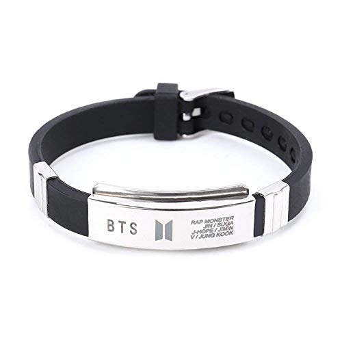 Yellow-Chimes-Kpop-BTS-Exquisite-Signature-Printing-Stainless-Steel-Silicon-Wristband-Unisex-Bracelet-for-Girls-and-Boys