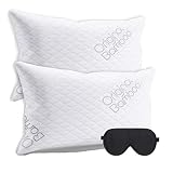 Queen Pillow Cases Set of 2 - With 1 Eye Mask gift box - Soft, Premium Quality Hypoallergenic White 100% Cotton Pillowcase Covers - Queen Pillowcase Size 20X30 - Wrinkle, Fade & Stain Resistant