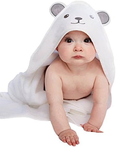 Luxury Extra Soft Baby Bamboo Hooded Towel with Adorable Bear Design | Antibacterial and Hypoallergenic 100% Organic Bamboo Baby Towels for Infants and Toddlers | Ideal Baby Shower Gift