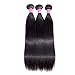 Peiyulex Brazilian Virgin Human Hair Weave Brazilian Straight Hair 3pcs 100% Unprocessed Hair Weft Extensions Natural Black Color 10inch