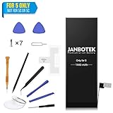 JANBOTEK Replacement Battery Compatible with iPhone 5 - Repair Kit with Tools, Adhesive Strips - New 1440 mAh 0 Cycle Battery - 24-Month Warranty