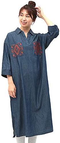 Amazon Co Jp チチカカ ナバホライトデニム スキッパー ワンピース レディース Free インディゴ 服 ファッション小物