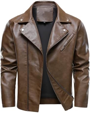 Mens Vintage Brown Distressed Pigskin Leather Casual Jacket