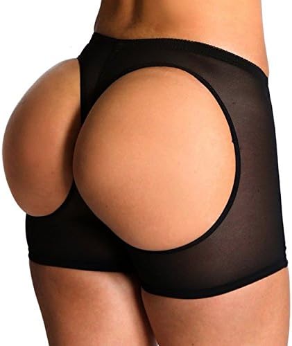 Fifth CM Womens Butt Lifter Boy Shorts Shapewear Butt Enhancer Control Panties (S, Black)