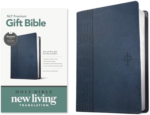 Premium Gift Bible NLT (LeatherLike, Blue Cross, Red Letter