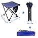 Small Folding Camping Stool, Portable Rest Seat Collapsible Slacker Stool for Outdoor Camping Walking Hunting Hiking Fishing Travel Beach Garden BBQ, Metal 600D Oxford Cloth with Carry Bag, Bluethumb 4