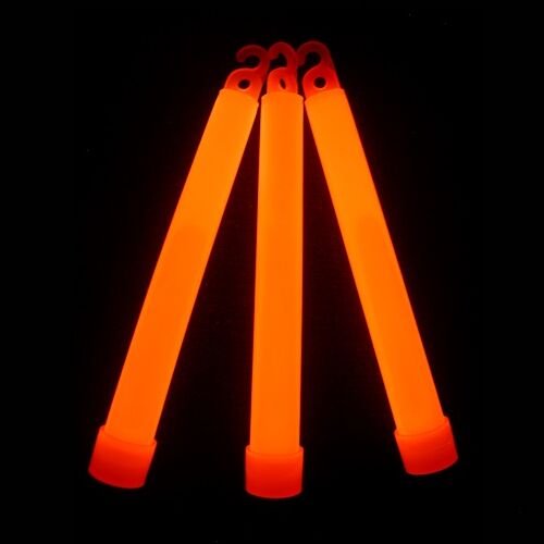 Glow Sticks Bulk Wholesale, 25 6â€ Industrial Grade Orange Light Sticks. Bright Color, Glow 12-14 Hrs, Safety Glow Stick 3-Year Shelf Life, GlowWithUs Brand