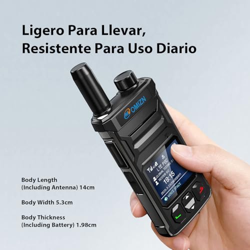 OMIZN T6 Radios de Comunicación Globales 4G LTE Distancia Ilimitada, Cifrado AES-256, Recargables para Equipos de Trabajo, Familias y Actividades al Aire Libre, Paquete de 2