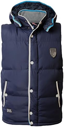 Max Edition Men's Gilet Bodywarmer Hoodie Padded Quilted Sleeveless Jacket Coat Small Navy