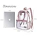 Clear Backpack Transparent Casual Daypack Travel Lightweight Bookbag See-Through Rucksack for Men/Women(Rose Gold)