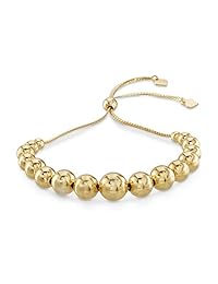 ross-simons 4   9 mm. 18 kt oro sobre plata de ley Bead Bolo pulsera