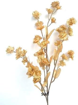 17" Baby's Breath Spray Silk Artificial Wedding Bridal Flower 12pcs (Dozen) (Gold)