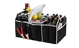 2 in 1 Trunk Organizer & Cooler Set - Collapsible Folding Flat Trunk Organizer Storage 2 Piece Set for Car SUV Truck in Black By USA Cash and Carry - PrimeTrendz TM.