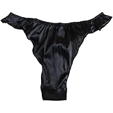 Yavorrs Women's Silk Panties Satin Thongs Ruffle Underwear