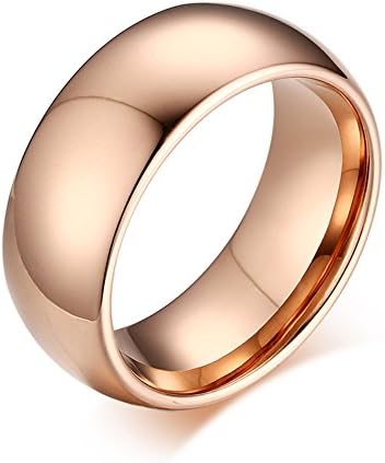 HOUDELL Tungsten Carbide Wedding Engagement Band Rings for Men Women Domed Beveled Edge