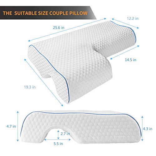 EMOSEONY Couples Pillow,Cuddle Pillow for Couples,Memory Foam Anti