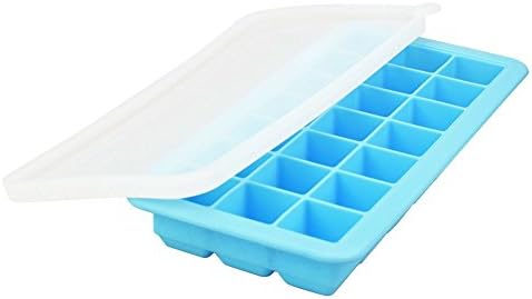 HomeLives Silicone Ice Cube Trays with Lid, 21 Cubes per Ice Tray, Flexible Rubber Ice Cube Mold for Your Whiskey, Cocktail or Iced Coffee, Random Color (Set of 1)