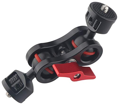 AFVO Articulating Magic Arm Field Monitor Mount with 1/4-20 Double Ballhead for 5/7" Camera Monitors Viewfinders (Stronger Version)
