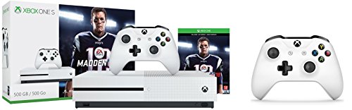 Xbox-One-S-500GB-Console-Madden-NFL-18-White-Xbox-Wireless-Controller-WWE-2K16-Bundle-3-Items
