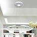 UNITARY Brand Modern Nature White LED Acrylic Dining Room Kitchen Pendant Light Fixture Remote Control Included with 1 Ring Max 35W Chrome Finish 24 inches Diameter