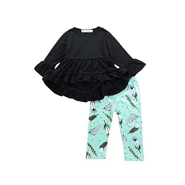 3PC Toddler Baby Girls Cute Floral Shirt Dress Pants Christmas Headband Outfit Clothing Sets