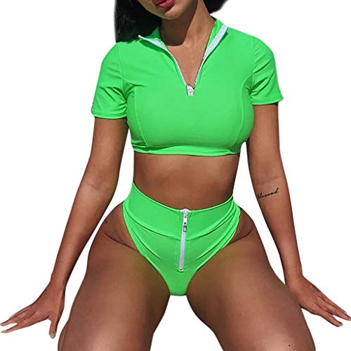 2019 Fashion Inexpensive Bikinis for Women 2018 Sexy Swimsuit Cover Ups Beachwear Kimono Sport Zipper Bikini Push-Up Pad Swimwear Bathing Set Sale - Thumbnail 6