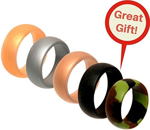 Silicone Wedding Ring by Infinity By Alexa., Wedding-Bands for Active Men, Athletes, Engineers, Electricians, Every day use, Comfortable, Non-toxic, Hypo allergic, Antibacterial. (9)