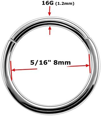 Jusway Titanium Hinged Segment Nose Piercings Ear Daith Cartiliages Earring Hoop Rings