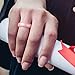 ROQ Silicone Rubber Wedding Ring for Women, Dome Solid Glitter & Metallic, Rubber Wedding Band, 5.5mm Wide 2mm Thick, 4 Pack, Marble White-Black, Marble White-Rose Gold, Black, Rose Gold, Size 5