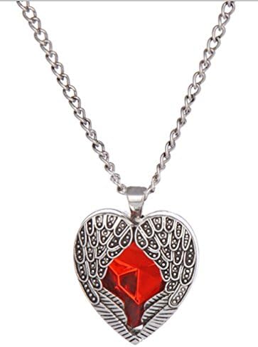 Youngchoice Purple Stone Fallen Dark Angel Wings &amp; Heart Necklace