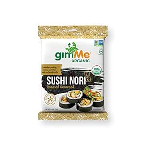 gimMe Organic Roasted Seaweed - Restaurant-style Sushi Nori Sheets - 0.81 Ounce