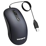 VicTsing 4-Button USB Wired Mouse [3200 DPI] with 4 Adjustable DPI Level (3200/2400/1200/800), Computer Mouse Optical Mouse Compatible with PC, Laptop, Mac, Desktop (5ft Cord)