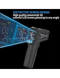 Termómetro digital por infrarrojos con láser IR1 (detección de temperatura de alta velocidad de 0,5 segundos) con termómetro de color para refrigerador de carne, piscina, horno.