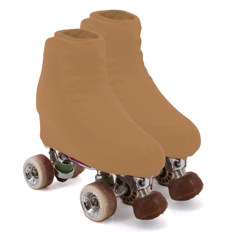 AQUILONE 0-14 100 Denier Skating Skate Cover, Ice Roller Skate Protection, Reinforced Toe, Figure Skating or Sport Skating Mat Cover (Natural, 28/33), Natural x1 Pair