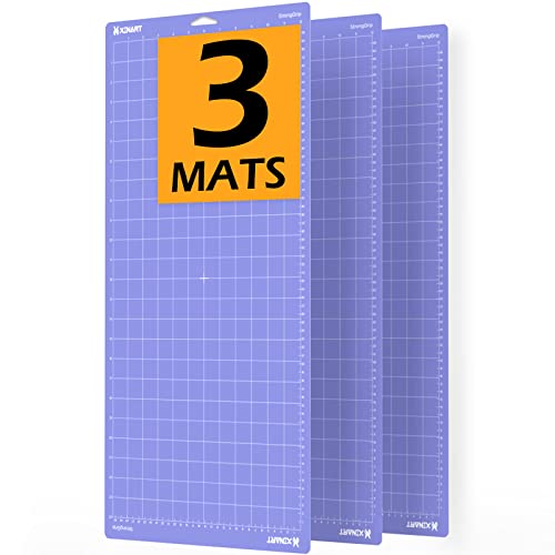 Xinart StrongGrip Cutting Mat for Cricut Maker 3/Maker/Explore 3/Air 2/Air/One (12x24 Inch, 3 Mats) Strong Adhesive Sticky Purple Quilting Cricket Cutting Mats Replacement Accessories for Cricut