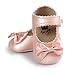 Weixinbuy Baby Girls PU Leather Princess Mary Jane Shoes Soft Sole Bowknot Shoes Rose Gold