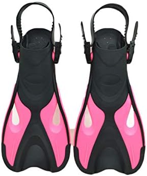 BlueSpace Swim Fins for Women Men Adult Kids Short Snorkel Fins with Adjustable Strap Open Heel Flippers Sports Aquatic Exercise for Travel Snorkeling Swimming Training Diving