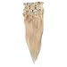 Grammy 18 Inch 7pcs Remy Clips in Human Hair Extensions 70g with Clips for Highlight (18inch, 24 Beige Blonde)