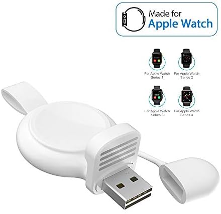 JUHANG Mini Portable Watch Charger Apple MFi Certified Magnetic Wireless USB Charger iWatch Compatible for Apple Watch Apple Series 4 3 2 1 (White)