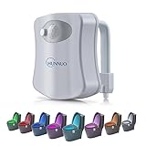 Toilet Night Light, CHUNNUO Motion Activated Bowl Light 8 Colors Rotate LED Sensor Light