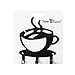 Black Metal Coffee Cup Silhouette Wall Art Key Holder for Home Decoration, Java Shops, Restaurants, Gifts by Super Z Outlet