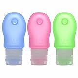 iNeibo Silicone Travel Bottles 3 Pack - for Women Lady Girls TSA Airline Carry - Squeezable & Refillable Travel Bottles Containers For Shampoo, Conditioner, Lotion, Toiletries (2oz)