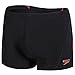 Speedo Men's Endurance+ Polyester Solid Square Leg Swimsuit for Men (Black/Lava Red, 40) by Yogi Sports