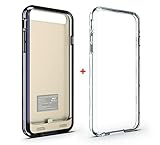 Veetop 3100mAh Compatible with Apple iPhone 6 4.7 inch External Battery Case Power Backup with Two (2) Interchangeable Frames, No Signal Reduction (Gold, Clear / Black Frame)
