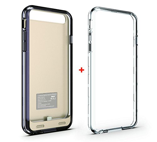 Veetop 3100mAh Compatible with Apple iPhone 6 4.7 inch External Battery Case Power Backup with Two (2) Interchangeable Frames, No Signal Reduction (Gold, Clear / Black Frame)