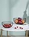 Nakko Handmade Iron Wire Fruit Bowl Basket Holder Stand, Set of 2, Hemisphere Modern Style Table Top Centerpiece for Kitchen Counter, Dining Room, Multi-Storage for Cabinet and Pantry (Matte Black)