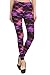 Leggings Depot High Waisted Floral & Space Print Leggings for Women-Full Length-R555, Purple Galaxy, One Size
