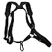 Xinlinke Saxophone Strap Black Leather Padded Alto Tenor Baritone Sax Shoulder Harness with Rubber Covered Metal Hook