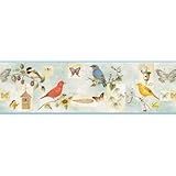 Birds Wallpaper Border - Cardinal, Bluebird - Green ...